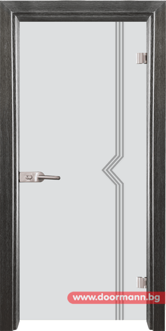 Стъклена врата модел Gravur 13-3 - Сив кестен