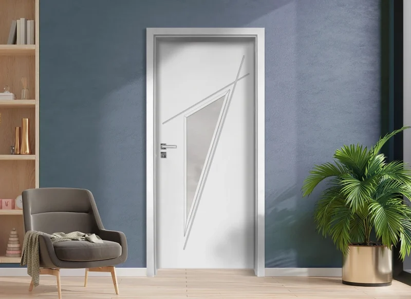 Интериорна врата Gradde Kristall 4-2 Glas Бял Мат